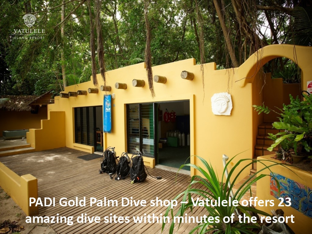 PADI Gold Palm Dive shop – Vatulele offers 23 amazing dive sites within minutes